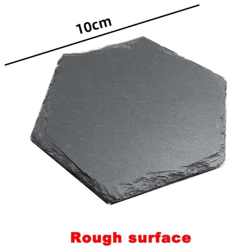 Slate Stone Drink Coasters Black Natural Edge Slate Stone Plate Cho quán bar và nhà