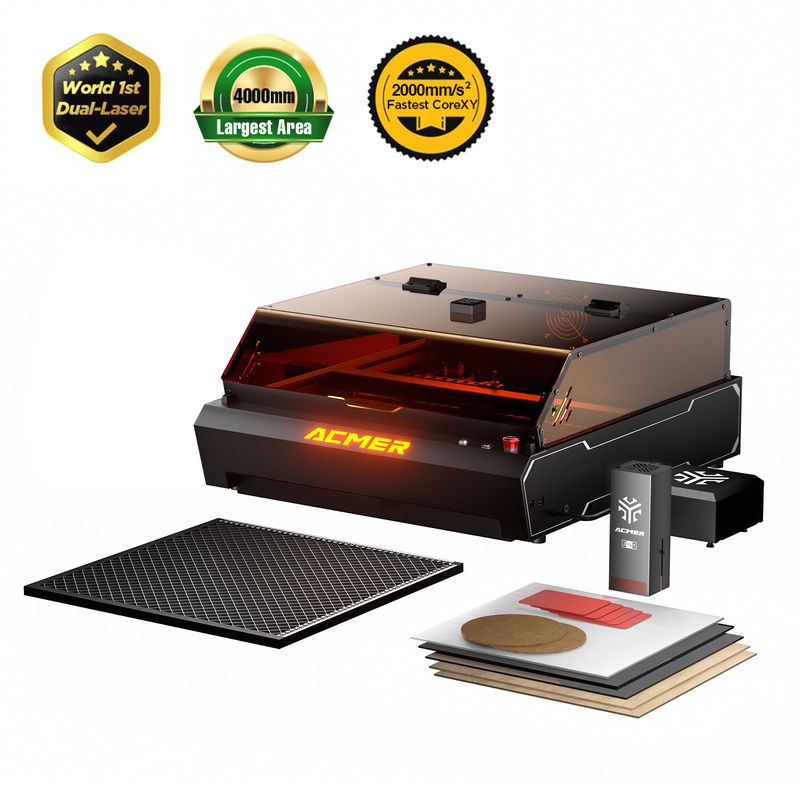 ACMER P3 2 trong 1 Máy cắt laser kép, khắc laser với Laser Diode 10W & Laser IR 2W