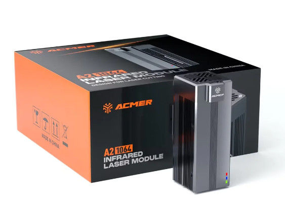 ACMER 00.3mm Địa điểm laser tròn 1064nm,2W IR Bộ mô-đun laser kép để khắc kim loại / vàng / bạc / bạch kim / đồng