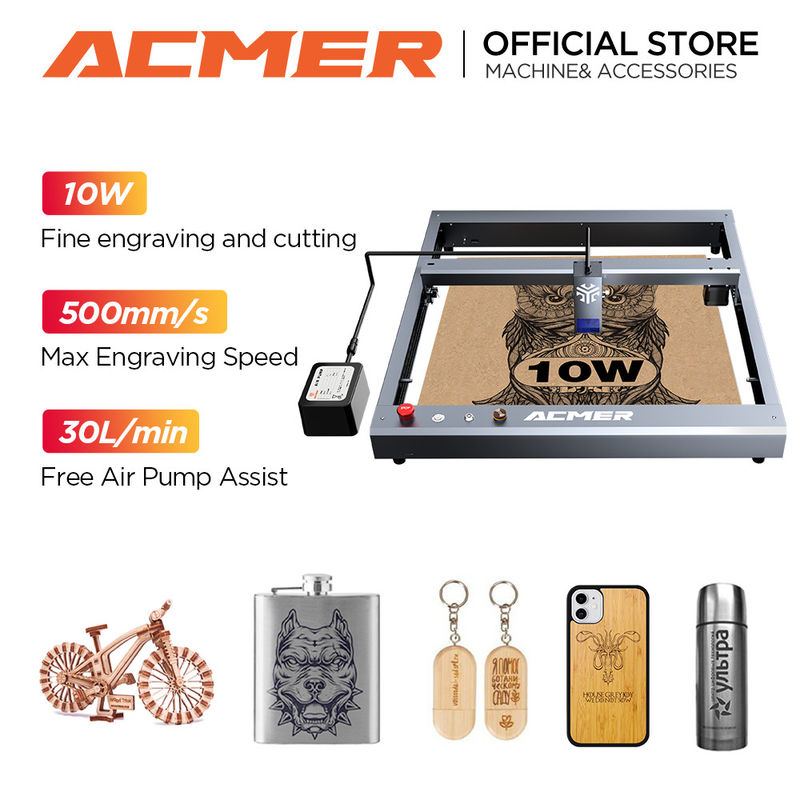 ACMER P2 10W Diode laser khắc và máy cắt cho gỗ và kim loại