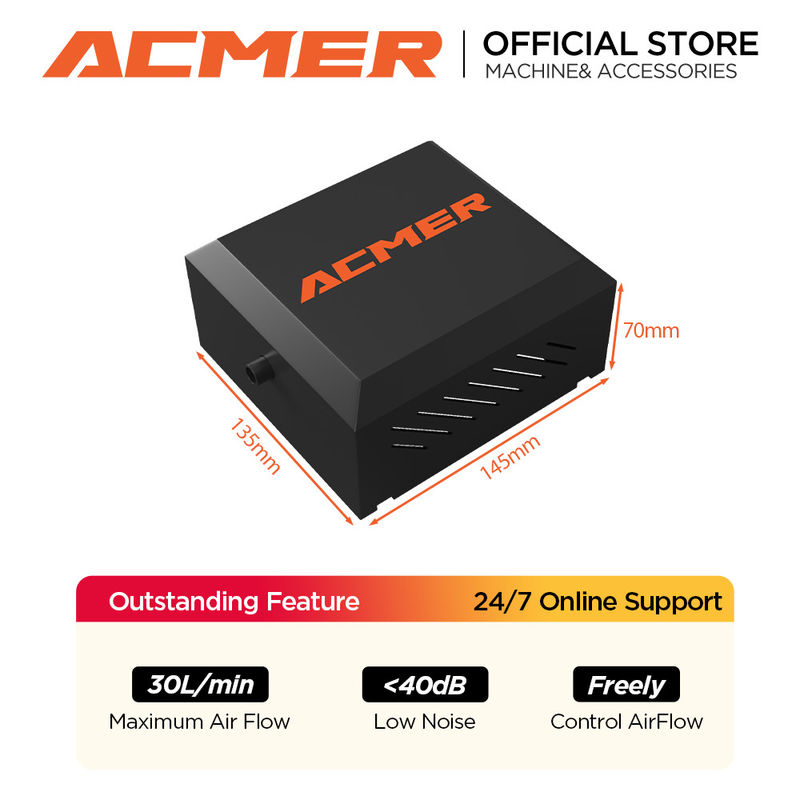 ACMER C4 Laser Engraver Air Assist Pump EU I US I UK Plug 5.0-5.5 M/s Tốc độ không khí