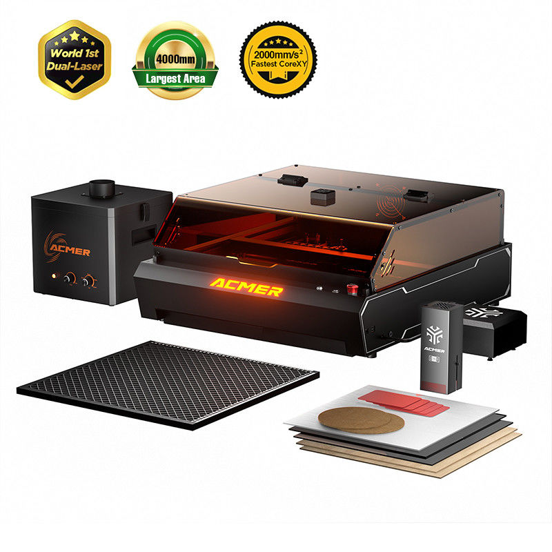 ACMER P3 2 trong 1 Máy khắc laser kép với Laser Diode 10W Laser IR 2W và Máy lọc không khí khói AP220